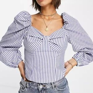 NWT River island puff sleeve crop top Sz 6